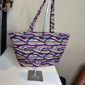 Vera Bradley Small East West Tote Retro Ribbons Ultralight Quilted Bag NWT